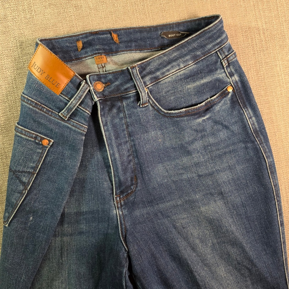 Judy Blue Jeans Womens 14W/30 Blue Bootcut Stretch JB88786 DK-CO-S
